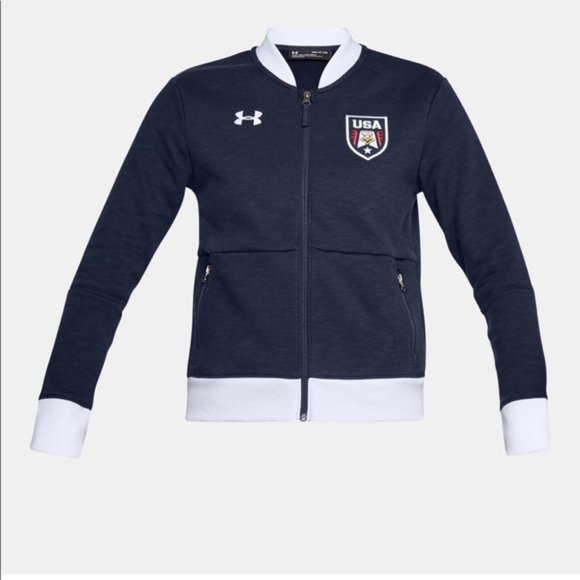Under Armour Team USA ZipFront Sweatshirt Bomber Jacket Patriotic Size S NWT - Picture 5 of 16
